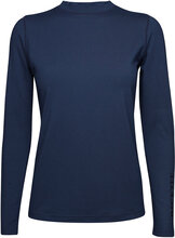 Ladies First Skin Round Neck T-shirts & Tops Long-sleeved Marineblå BACKTEE*Betinget Tilbud