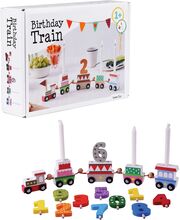 Birthday Train With Numbers - Barbo Wood Home Kids Decor Decoration Accessories/details Multi/mønstret Barbo Toys*Betinget Tilbud