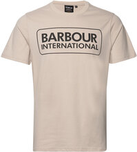 B.int Ess Large Logo Tee T-shirts Short-sleeved Beige Barbour*Betinget Tilbud