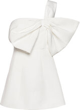 Bella Bow Mini Dress Kort Klänning White Bardot
