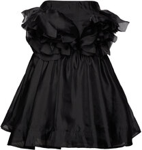 Fleurette Flower Mini Dress Kort Kjole Black Bardot