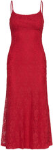 Ruby Lace Midi Dress Knälång Klänning Red Bardot