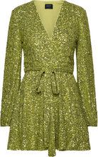 Sequin Bellissa Dress Kort Klänning Green Bardot