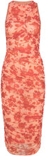 Felicia Mesh Midi Dress Knälång Klänning Red Bardot