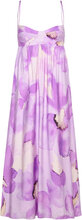 Lenora Printed Midi Dress Maxikjole Festkjole Purple Bardot