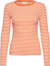 Ludmilla Ls Tee Gots Tops T-shirts & Tops Long-sleeved Orange Basic Apparel