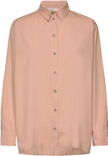 Vilde Loose Shirt Gots Langermet Skjorte Rosa Basic Apparel*Betinget Tilbud