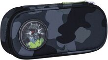 Oval Pencil Case - Camo Rex Accessories Bags Pencil Cases Grey Beckmann Of Norway
