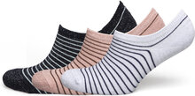 Stripe Glitter Sneakie Sock 3 Pack Lingerie Socks Footies-ankle Socks White Becksöndergaard
