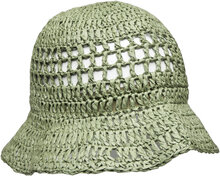 Vanessa Straw Hat Accessories Headwear Bucket Hats Grønn Becksöndergaard*Betinget Tilbud
