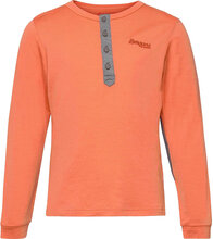 Myske Wool Youth Shirt Cantaloupe 128 Sport T-shirts Long-sleeved T-Skjorte Orange Bergans