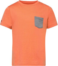 Myske Wool Youth Tee Navy Mel/Solidgrey 128 Sport T-Kortærmet Skjorte Orange Bergans