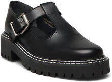 Biagunna Mary Jane Shoe Loafers Flade Sko Black Bianco