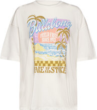 Wake Up And Stoke Tops T-shirts & Tops Short-sleeved Beige Billabong