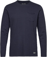 Bhnicolai Tee L.s. T-shirts Long-sleeved Marineblå Blend*Betinget Tilbud