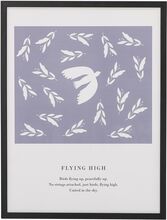 Flye Illustration W/ Frame Home Decoration Posters & Frames Posters Nature Black Bloomingville