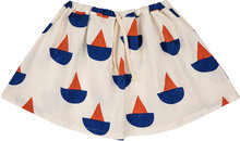 Sail Boat All Over Woven Skirt Dresses & Skirts Skirts Short Skirts Hvit Bobo Choses*Betinget Tilbud
