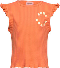 Bobo Choses Circle Ruffled Tank Top Tops T-shirts Sleeveless Orange Bobo Choses