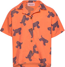 Big Cat All Over Woven Shirt Tops Shirts Short-sleeved Shirts Multi/patterned Bobo Choses