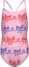 Ribbon Bow All Over Swimsuit Badedragt Badetøj Pink Bobo Choses