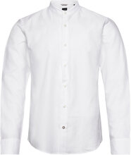 C-Hal-Standup-223 Shirts Linen Shirts Hvit BOSS*Betinget Tilbud