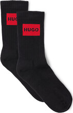 2P Qs Rib Label Cc W Lingerie Socks Regular Socks Black BOSS