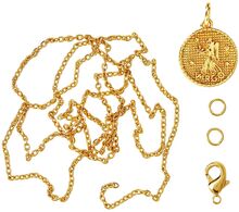 Zodiac Coin Pendant And Chain Set, Virgo Toys Creativity Drawing & Crafts Craft Jewellery & Accessories Gold Me & My Box