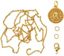Zodiac Coin Pendant And Chain Set, Aquarius Toys Creativity Drawing & Crafts Craft Jewellery & Accessories Gull Me & My Box*Betinget Tilbud