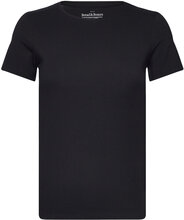 Crew Neck Slim Tops T-shirts & Tops Short-sleeved Black Bread & Boxers