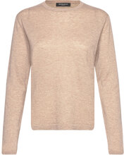 Cashwoolbbround Neck Knit Tops T-shirts & Tops Long-sleeved Beige Bruuns Bazaar