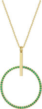 Z Crystal Necklace Green/Gold Accessories Jewellery Necklaces Statement Necklaces Gold Bud To Rose