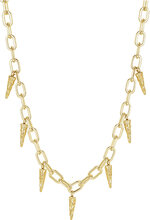 Spike Chain Necklace Gold Accessories Jewellery Necklaces Chain Necklaces Gold Bud To Rose
