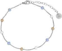Globe Enamel Anklet Sand/Gold Accessories Jewellery Ankle Chain Sølv Bud To Rose*Betinget Tilbud
