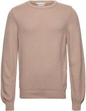 The Organic Waffle Knit Tops Knitwear Round Necks Beige By Garment Makers