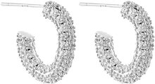 Monaco Pavé Hoops Accessories Jewellery Earrings Hoops Silver By Jolima