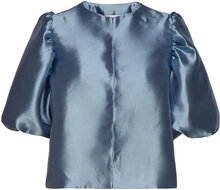 Cleo Pouf Sleeve Blouse Blouses Short-sleeved Blå By Malina*Betinget Tilbud