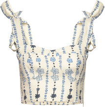 Evelyn Tie Strap Bustier Top Designers Blouses Sleeveless Blue Malina
