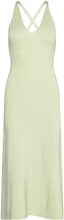 Nyra V-Neck Knitted Midi Dress Designers Knee-length & Midi Green Malina