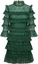 Carmine Frill Lace Mini Dress Designers Short Dress Green Malina