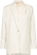 Ariana Tailored Fringe Blazer Designers Single Breasted Blazers Cream Malina