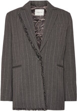 Ariana Tailored Fringe Blazer Designers Single Breasted Blazers Grey Malina