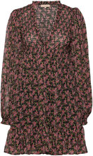 Chiffon V-Neck Dress Kort Kjole Multi/mønstret By Ti Mo*Betinget Tilbud
