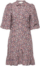 Jacquard Puffed Mini Dress Kort Kjole Burgundy By Ti Mo