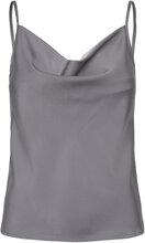 Satinasbzlumen Top Party Tops Sleeveless Grå Bzr*Betinget Tilbud