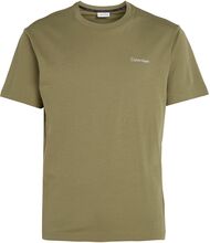 Micro Logo Interlock T-Shirt Tops T-Kortærmet Skjorte Khaki Green Calvin Klein