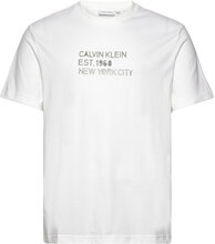 Mixed Print Stencil Logo T-Shirt T-shirts Short-sleeved Hvit Calvin Klein*Betinget Tilbud