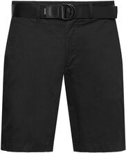 Modern Twill Slim Short Belt Bottoms Shorts Chinos Shorts Black Calvin Klein