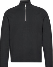 Milano Stitch Quarter Zip Tops Knitwear Half Zip Jumpers Black Calvin Klein