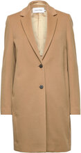Lightweight Wool Crombie Outerwear Coats Winter Coats Brown Calvin Klein
