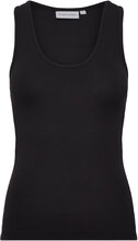 Modal Rib Tank Tops T-shirts & Tops Sleeveless Black Calvin Klein